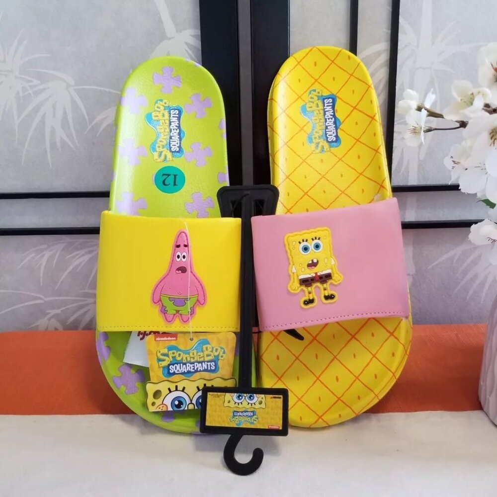 SpongeBob Squarepants and Patrick Men’s Comfort Slides/Sandals Men’s Sz 12 NWT